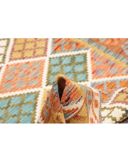 Tappeto Kilim Afghanistan marrone azzurro 126x172