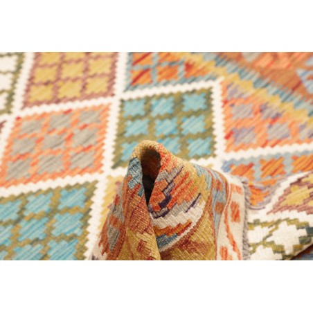 Tappeto Kilim Afghanistan marrone azzurro 126x172