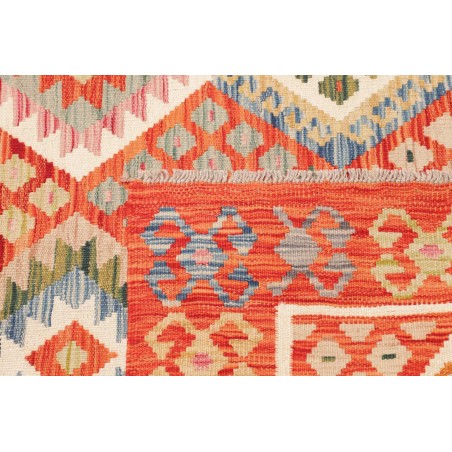 Tappeto Kilim Afghanistan arancione bianco 126x177