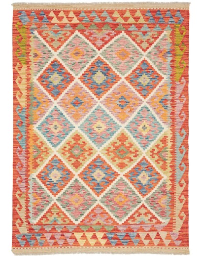 Tappeto Kilim Afghanistan marrone 126x178