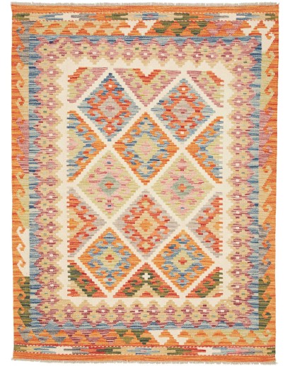 Tappeto Kilim Afghanistan marrone azzurro 130x170