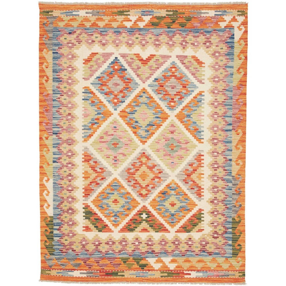 Tappeto Kilim Afghanistan marrone azzurro 130x170