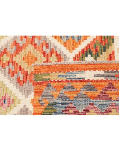 Tappeto Kilim Afghanistan marrone azzurro 130x170