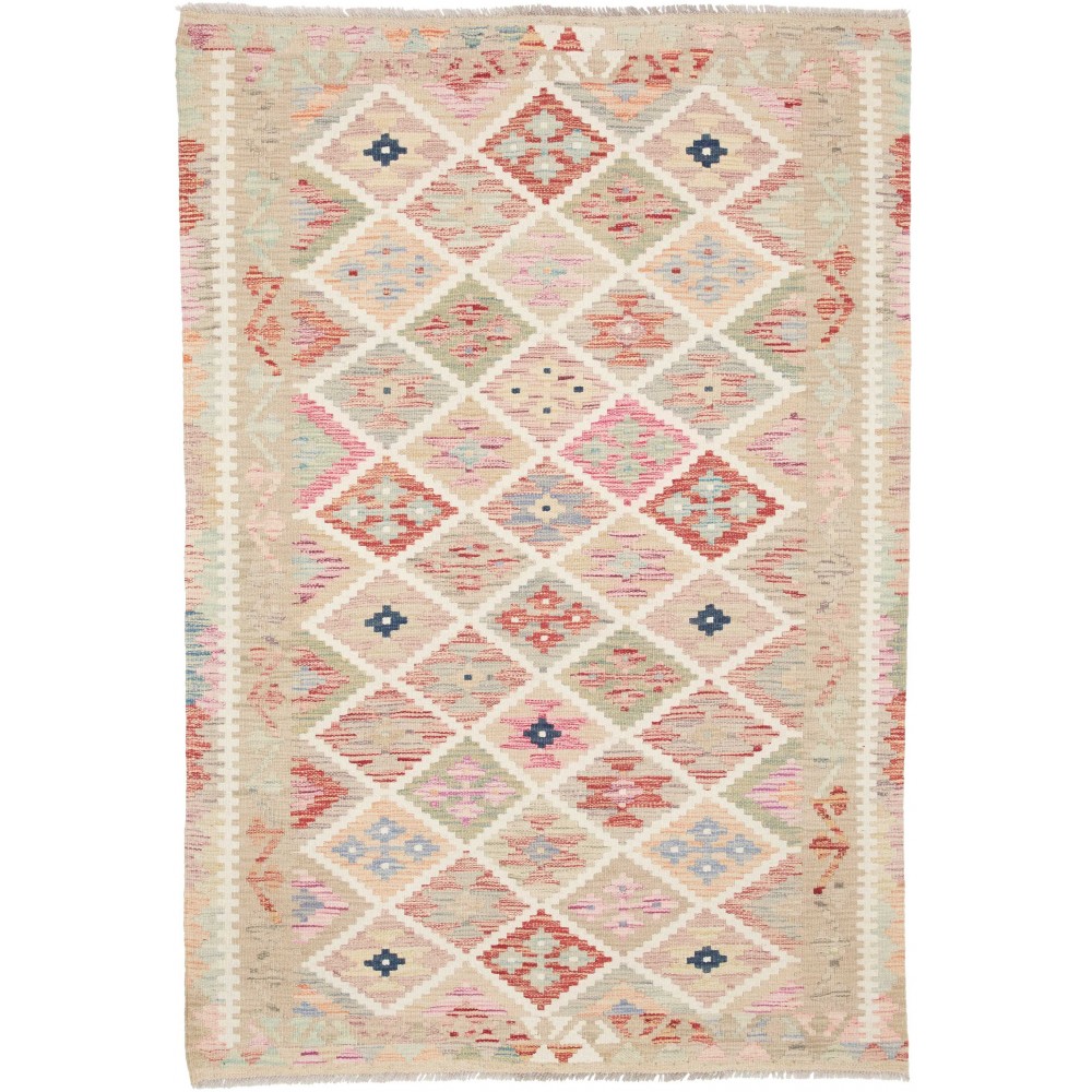 Tappeto Kilim Afghanistan beige marrone 121x178