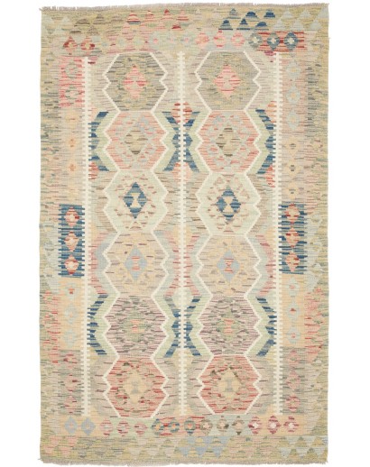 Tappeto Kilim Afghanistan beige azzurro 123x190