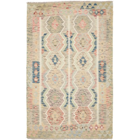 Tappeto Kilim Afghanistan beige azzurro 123x190