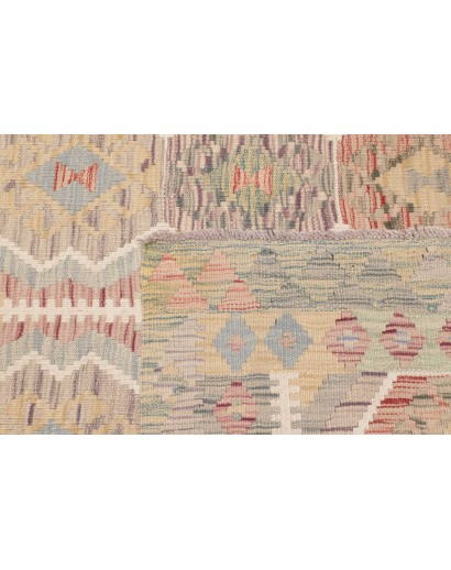 Tappeto Kilim Afghanistan beige azzurro 123x190