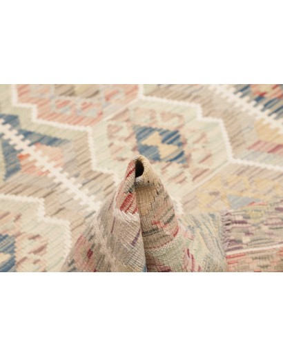 Tappeto Kilim Afghanistan beige azzurro 123x190