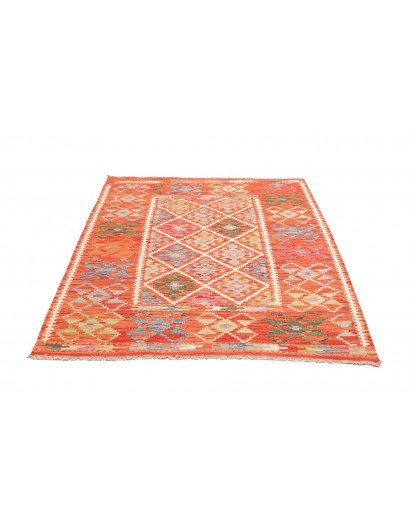 Tappeto Kilim Afghanistan arancione grigio 133x172