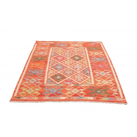 Tappeto Kilim Afghanistan arancione grigio 133x172