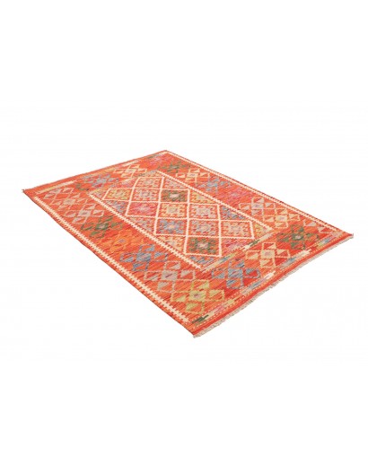 Tappeto Kilim Afghanistan arancione grigio 133x172