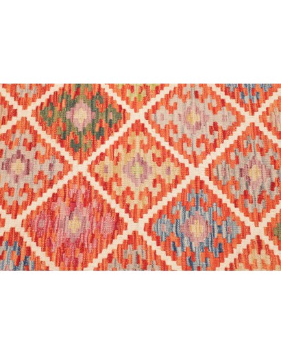 Tappeto Kilim Afghanistan arancione grigio 133x172