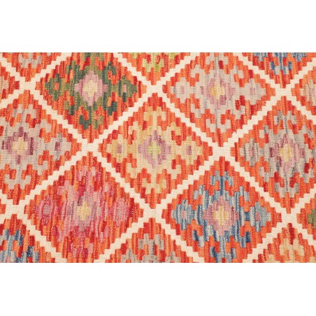 Tappeto Kilim Afghanistan arancione grigio 133x172