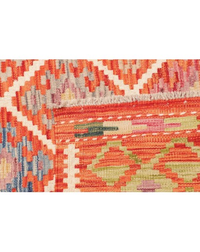 Tappeto Kilim Afghanistan arancione grigio 133x172
