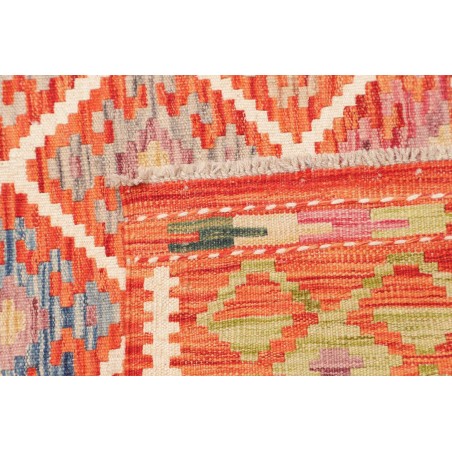 Tappeto Kilim Afghanistan arancione grigio 133x172