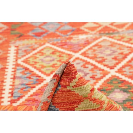 Tappeto Kilim Afghanistan arancione grigio 133x172