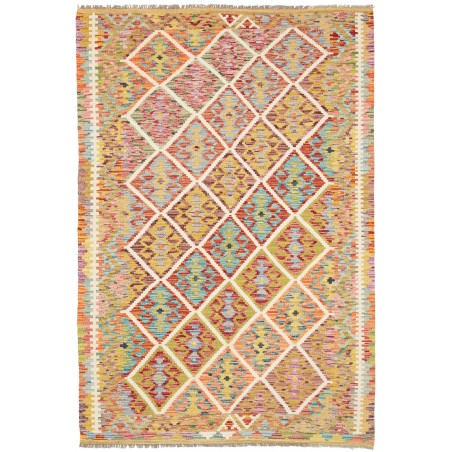 Tappeto Kilim Afghanistan marrone bianco 125x187