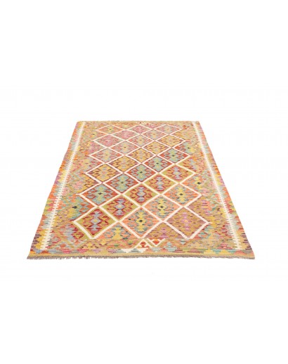 Tappeto Kilim Afghanistan marrone bianco 125x187
