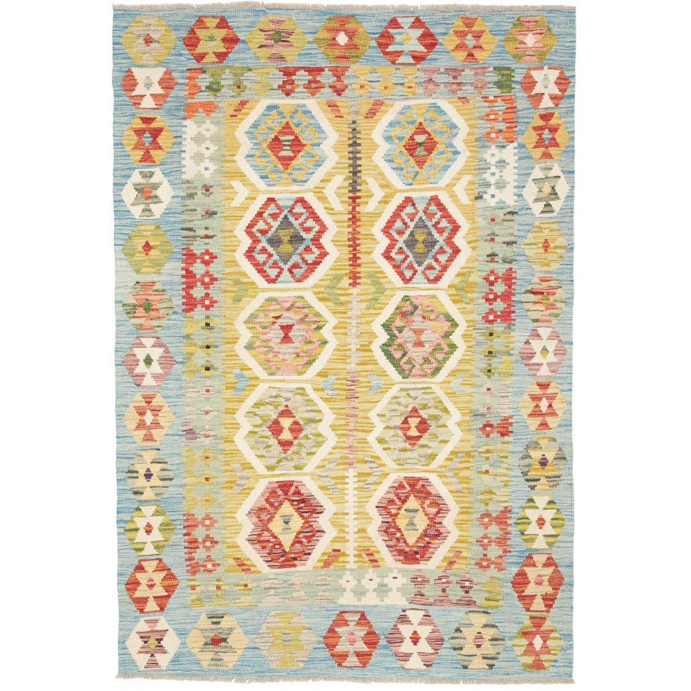 Tappeto Kilim Afghanistan beige marrone 121x177