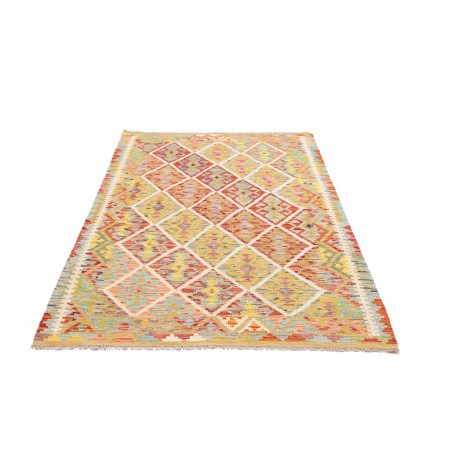 Tappeto Kilim Afghanistan marrone rosso 124x184