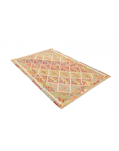 Tappeto Kilim Afghanistan marrone rosso 124x184