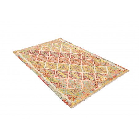 Tappeto Kilim Afghanistan marrone rosso 124x184