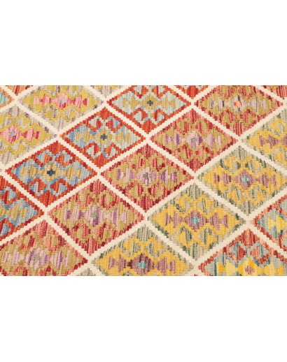 Tappeto Kilim Afghanistan marrone rosso 124x184