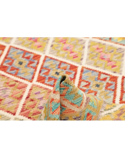 Tappeto Kilim Afghanistan marrone rosso 124x184