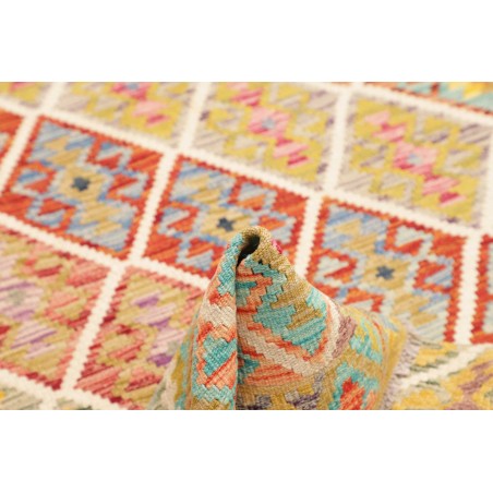 Tappeto Kilim Afghanistan marrone rosso 124x184