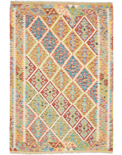 Tappeto Kilim Afghanistan marrone 125x179