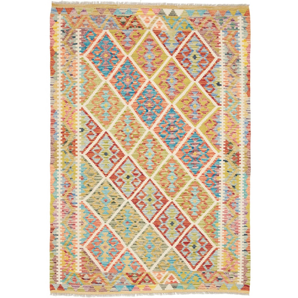 Tappeto Kilim Afghanistan marrone 125x179