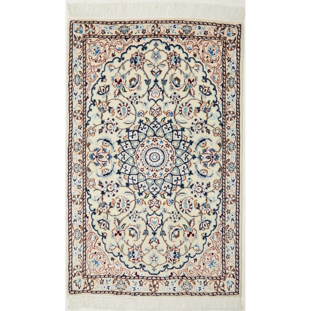 Tappeto Nain 9La Persia bianco marrone 60x97 Tappeto Nain 9La Persia bianco marrone 60x97