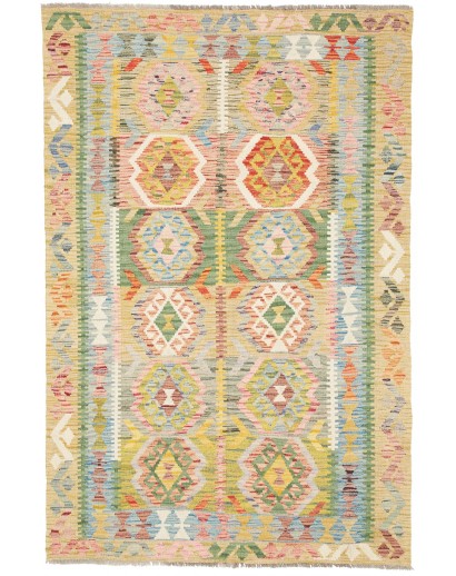 Tappeto Kilim Afghanistan marrone bianco 121x182