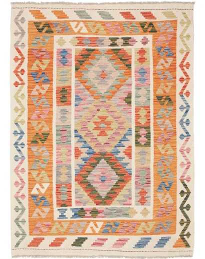 Tappeto Kilim Afghanistan beige giallo 120x165
