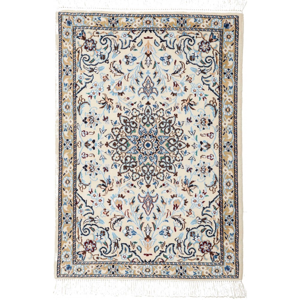 Tappeto Nain 9La Persia bianco grigio 62x89 Tappeto Nain 9La Persia bianco grigio 62x89