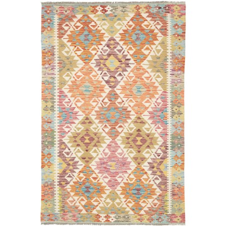 Tappeto Kilim Afghanistan marrone azzurro 123x186