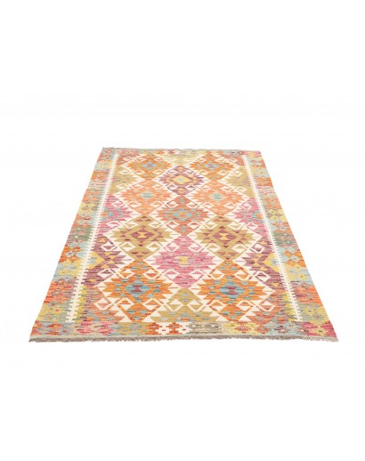 Tappeto Kilim Afghanistan marrone azzurro 123x186