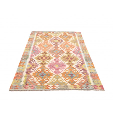 Tappeto Kilim Afghanistan marrone azzurro 123x186