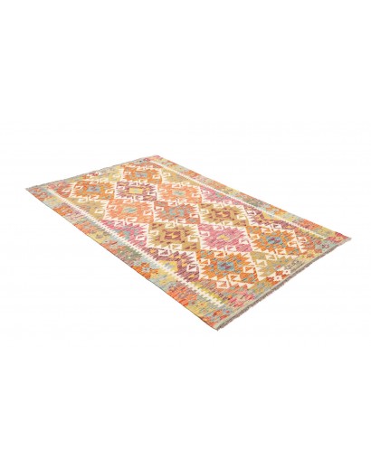 Tappeto Kilim Afghanistan marrone azzurro 123x186