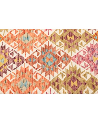 Tappeto Kilim Afghanistan marrone azzurro 123x186