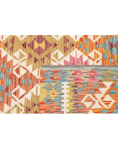 Tappeto Kilim Afghanistan marrone azzurro 123x186