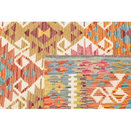 Tappeto Kilim Afghanistan marrone azzurro 123x186