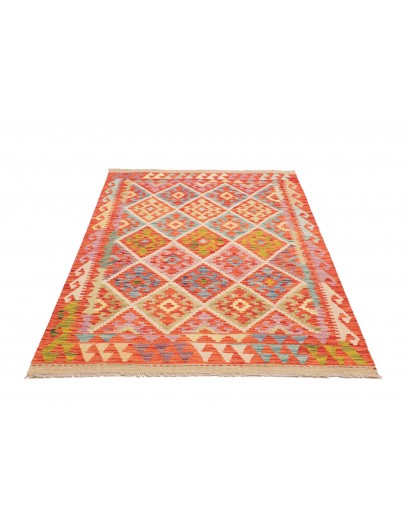 Tappeto Kilim Afghanistan marrone rosso 126x180