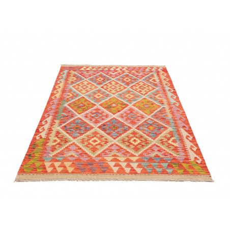 Tappeto Kilim Afghanistan marrone rosso 126x180