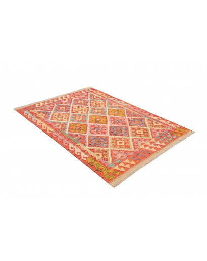 Tappeto Kilim Afghanistan marrone rosso 126x180