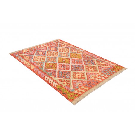 Tappeto Kilim Afghanistan marrone rosso 126x180