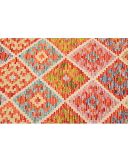 Tappeto Kilim Afghanistan marrone rosso 126x180