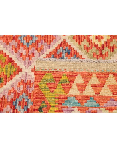 Tappeto Kilim Afghanistan marrone rosso 126x180