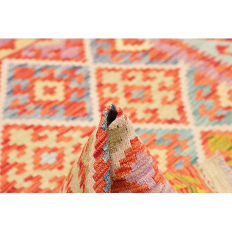 Tappeto Kilim Afghanistan marrone rosso 126x180