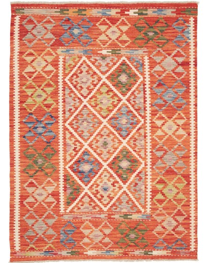 Tappeto Kilim Afghanistan rosso beige 134x178